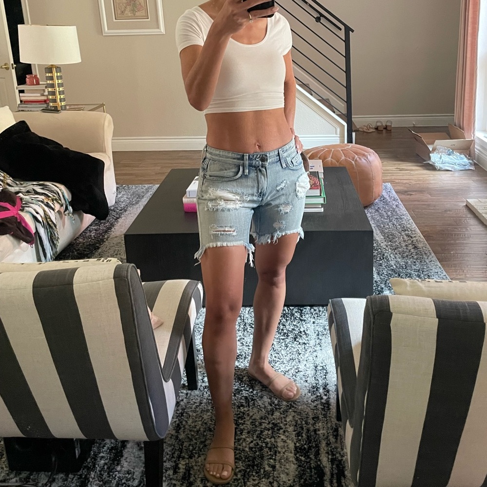 Hudson Distressed Denim Shorts Size 25